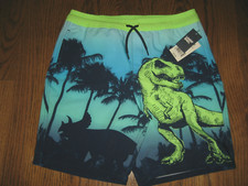 New boys Lands End bathing swim suit shorts swimwear mesh brief 14-16 dinosaurs