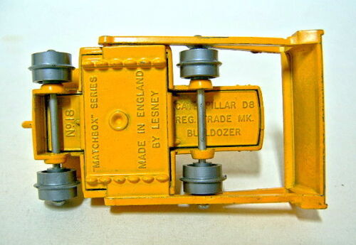 Matchbox 1-75 Serie 18D Caterpillar Bulldozer rodillos de plata raros - Imagen 2 de 3