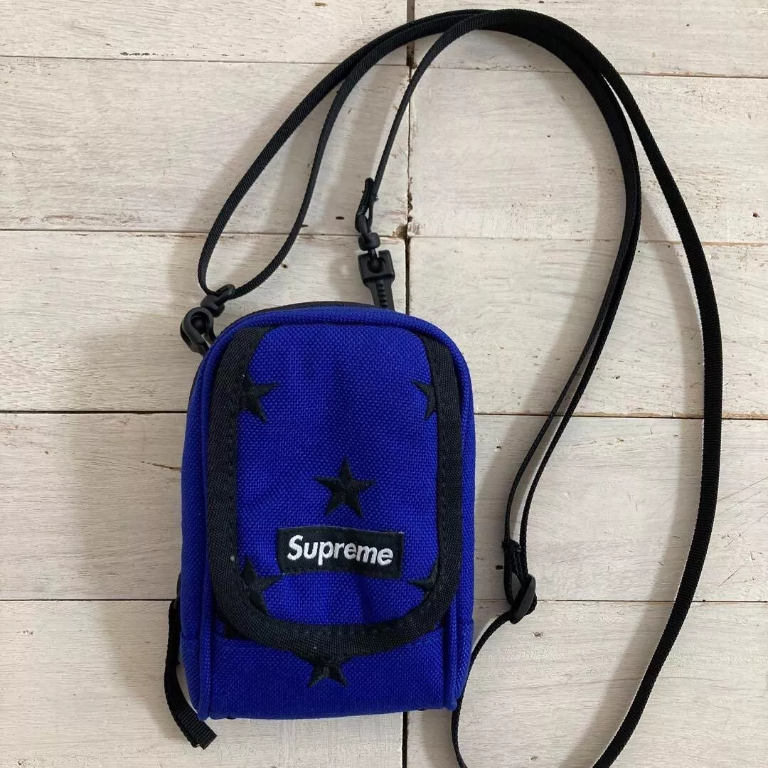 Pochette d'épaule Supreme nylon bleu 5,7*3,1 pouces