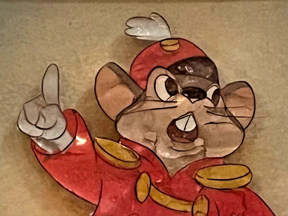 DISNEY ORIGINAL PRODUCTION CEL 1941 DUMBO COURVOISIER BG RARE TIMOTHY Q. MOUSE - Image 3 of 4