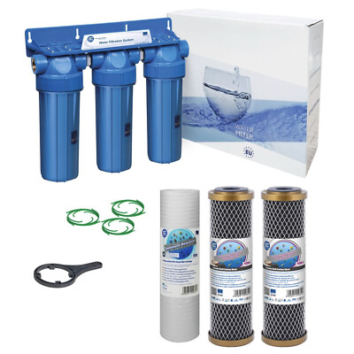 3 Stufen Ganzes Haus High Flow Wasserfilter Entchlorer Chlorentfernung 3/4''