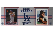 PLACA DE ALUMINIO DELGADO LOS ANGELES DODGERS ERIC KARROS TARJETA #85 Y 115