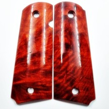 COLT 1911 Full Sz CLONE KIMBER Exotic Red Amboyna's Burl Grips Handcraft 119