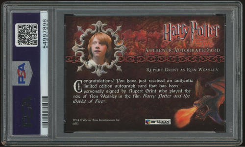 Rupert Grint Signed 2005 Artbox Harry Potter Goblet of Fire AUTOGRAPH AUTO PSA 8 - Picture 4 of 4