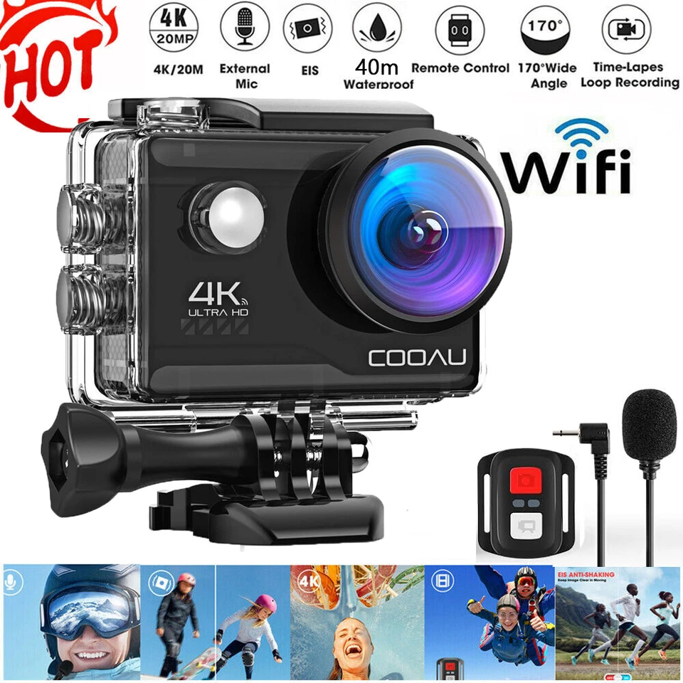 4K Action Camera Waterproof WIFI Sports Camera Underwater Camera 20MP