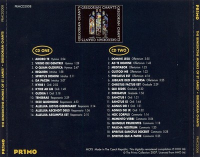 BENEDICTINE MONKS OF ST. JAMES - GREGORIAN CHANTS NEW CD