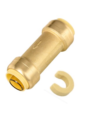 EFIELD 1-INCH  PUSH FIT CHECK VALVE BRASS FITTINGS & Clip, LEAD FREE, cUPC