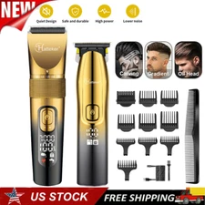 Hatteker Hair Clipper Hair Cutting Professional Cordless Barber Trimmer 2IN1 LCD