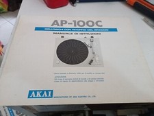 Akai Giradischi Ap-100c Manuale Di Istruzioni In Italiano!