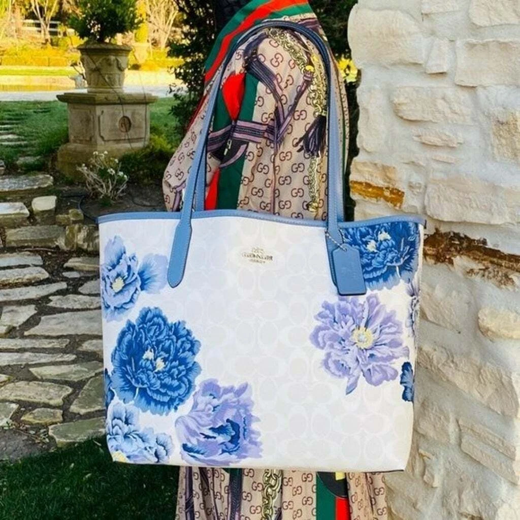 Coach flower cheap print bag