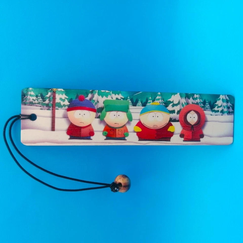 DARK PROJECT WORKS PICTURES South Park bookmark - Bus Stop - Colour Bamboo Bookmark rear engraving optional