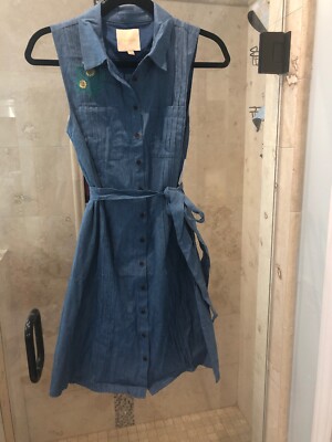 modcloth denim dress New Nwt ModCloth Denim Dress Size S Summer Embroidered Anthropologie