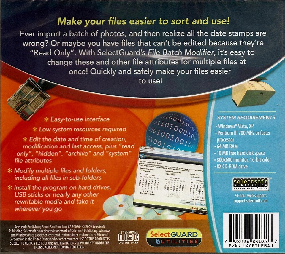 SelectGuard File Batch Modifier * PC Windows 10 / 8 / 7 / Vista / XP * Brand New - Image 2 of 2