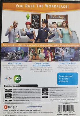 The Sims 4 and Sims 4 Get to Work Expansion PC CD-ROM Game Free Postage