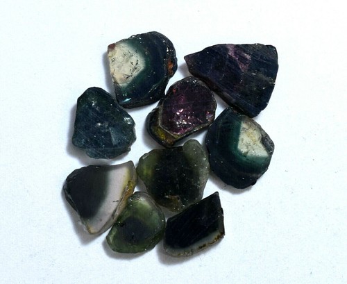 14.15 CT Natürlich Zweifarbig Turmalin Unbehandelt 9 Stück Polierte Edelstein - Bild 2 von 6