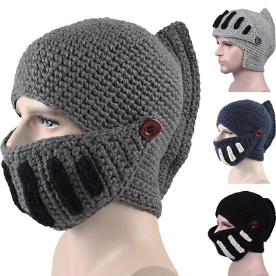 Men's Roman Knight Knit Hats Winter Gladiator Mouth Mask ...
