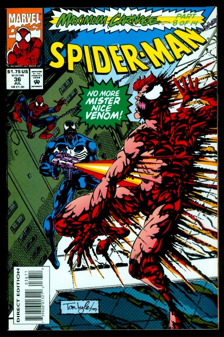 Marvel Comics SPIDER-MAN #36 Maximum Carnage Part 8 NM+/NM/M