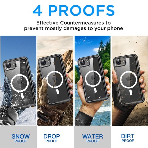 For Apple iPhone 16e Waterproof Case MagSafe Magnetic Shockproof Military Cover - Picture 9 of 9
