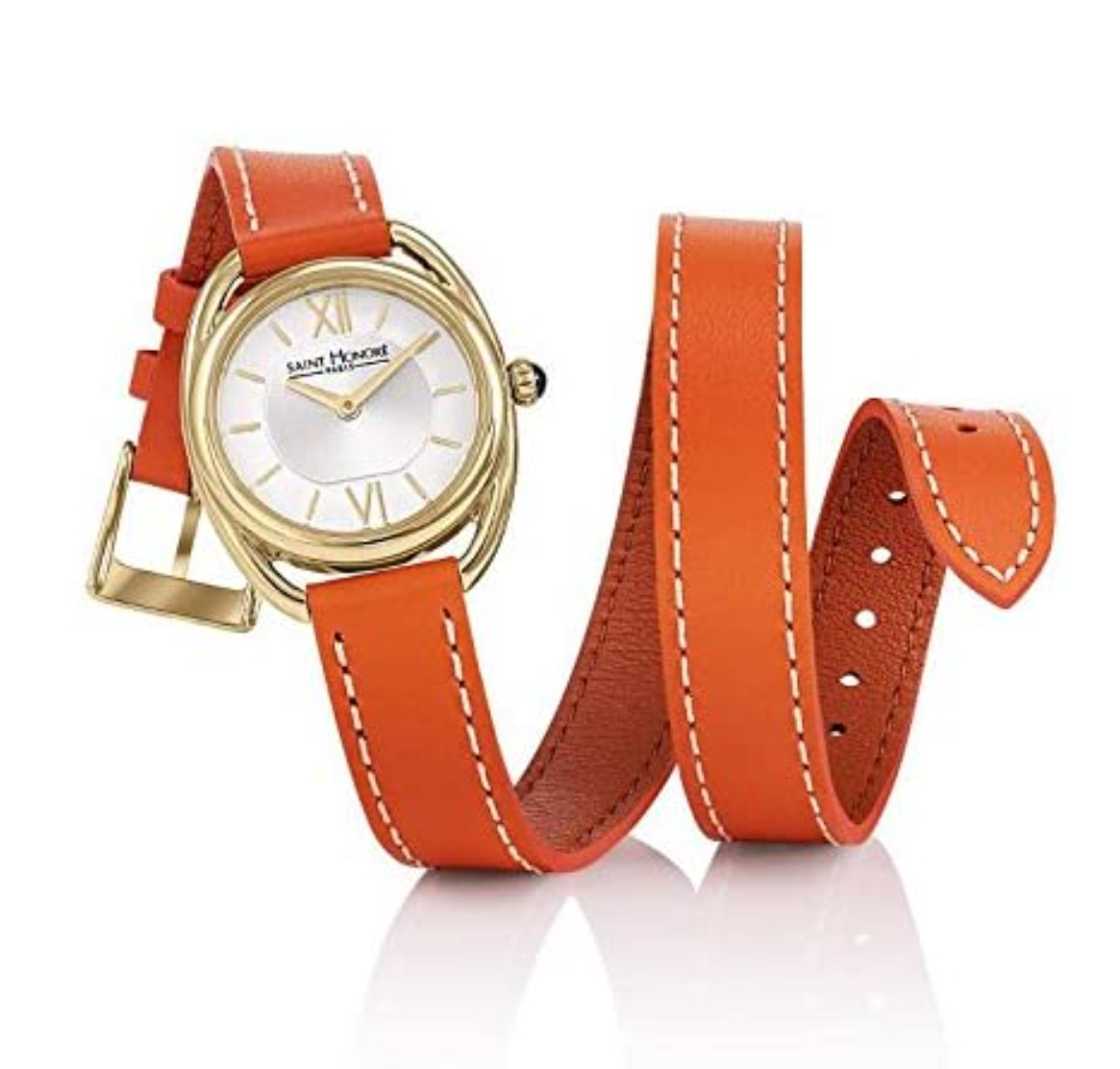 Saint Honoré Women's Analogue Quartz Watch + Orange Leather Strap 7215263AIT-O