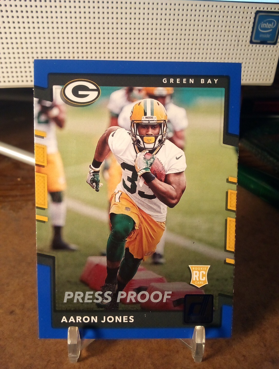 Aaron Jones 2017 Panini Donruss Blue Press Proof RC Packers