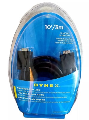 10 Foot Dynex VGA Male to Male Computer Monitor Cable DX-HSVGA10