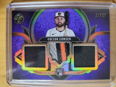 2024 Topps Triple Threads Colton Cowser Rookie Triple Relic Patch /27 Orioles RC