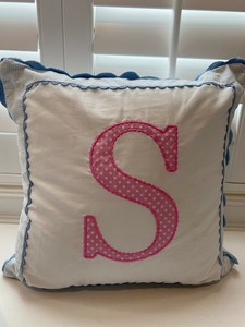 pottery barn monogram pillow