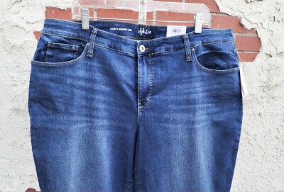 22W New women Macy's STYLE CO TUMMY CONTROL CURVY FIT SKINNY BLUE DENIM  JEANS