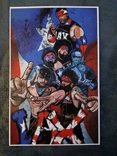 Proud And Powerful Autographed Pro Wrestling AEW 11x17 Art Print Highspots COA