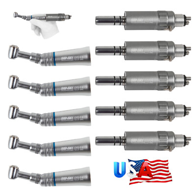 1-5X Dental Low Speed Handpiece EX-203C Contra Angle Air Motor 4Holes PAD Push