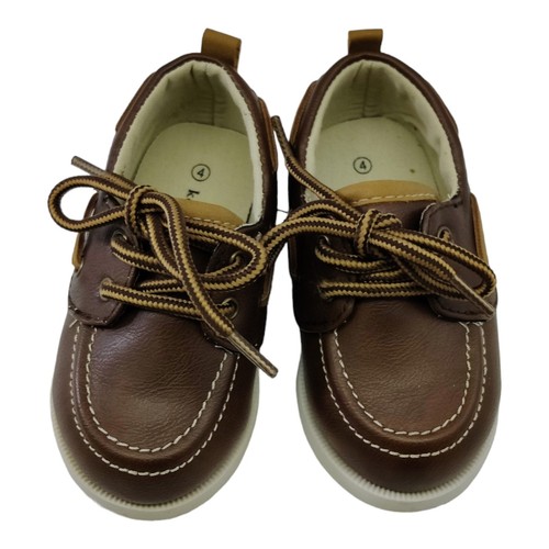 Koala kids Baby Boy Toddler Sz 4 Casual Shoes Brown Boat Loafers - Picture 3 of 11