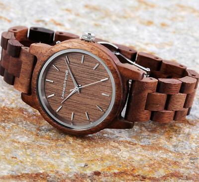 Damenuhr Armbanduhr Quarz analog Holzuhr Walnuss Braun 2800025 Leonardo  Verrelli