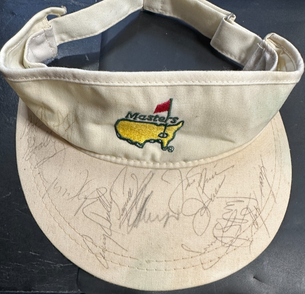 Jack Nicklaus Autographed Signed , Strange, Zoeller, Goalby The Masters Golf Visor BAS 