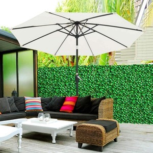 10ft 16led Solar Powered Aluminum Patio Umbrella With Tilt And Crank 8 Rib White Ebay