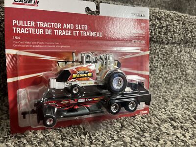 ERTL 1:64 CASE IH MIGHTY MAGNUM TRACTOR PULLER w/PULLING SLED SET NEW!!