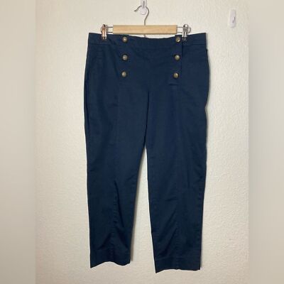 Banana Republic factory Avery sailor pants 10P navy button detail