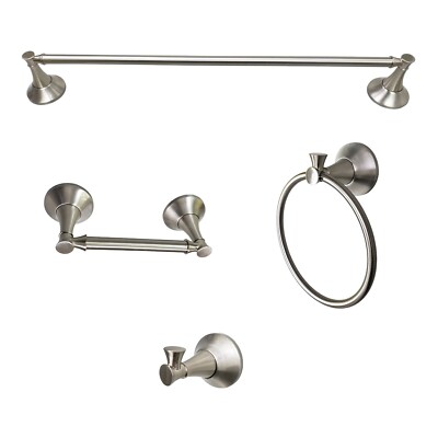 ARISTA Tamarack Collection 4 Piece Bathroom Accessory Set in Satin Nickel