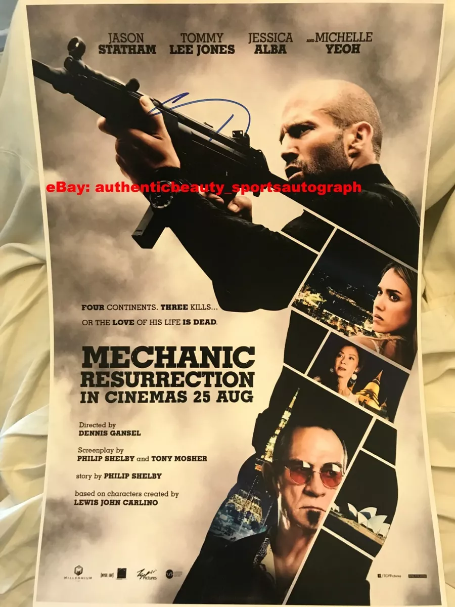 JASON STATHAM MECHANIC RESURRECTION ARTHUR BISHOP SIGNED MOVIE 12x18 REPRINT RP