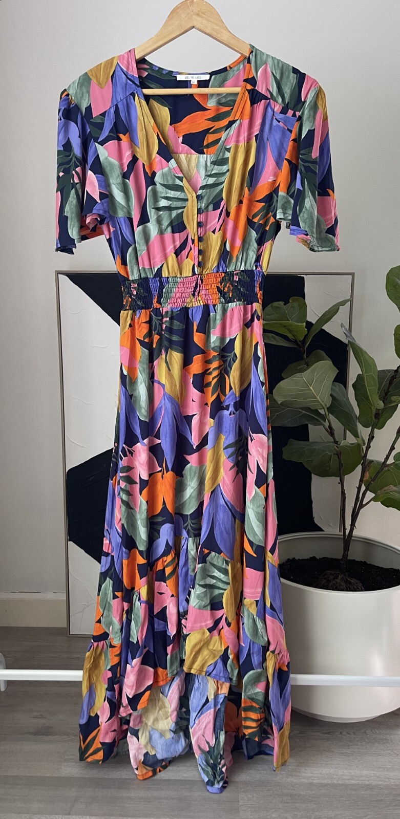Women's Anthropologie Abel The Label Santa Cruz Floral Midi Dress Size Medium M