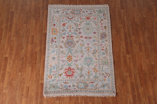 Floral Oushak Traditional Oriental Rug 4x6 ft. Hand-Knotted Wool Carpet - Picture 2 of 12