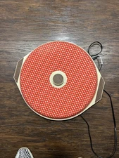 Vtg Salton Hot Pizza Keeper Model WS3 Polka Dots Red Party Warmer Platter 18”