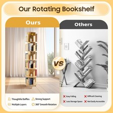 6 Tier Rotating Bookshelf 360