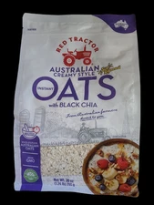 《NEW》Red Tractor Australian Creamy Style Instant Oats With Black Chia, 28 oz