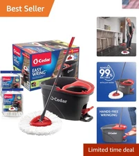 EasyWring Microfiber Spin Mop & Bucket Floor Cleaning System + 2 Extra Refill...