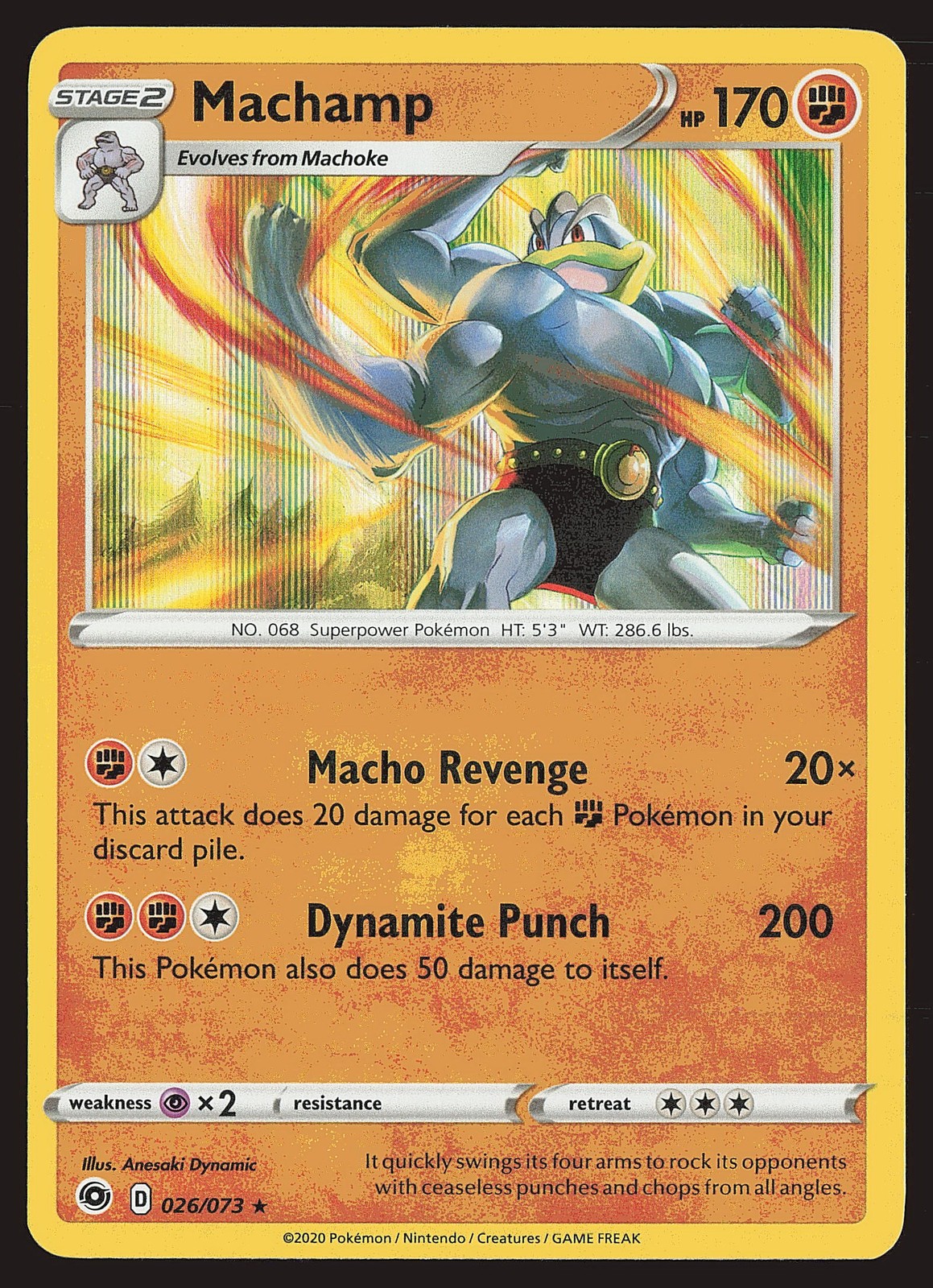 Champion's Path Machamp #26/73 Holo Rare Pokemon Card