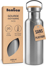 Bouteille Inox 1L, Gourde Isotherme Sport, Bouteille Isotherme 1L En Acier Haute