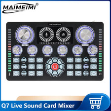 Q7 48V Phantom Portable Audio Mixer USB External Sound Card For Karaoke Podcast 