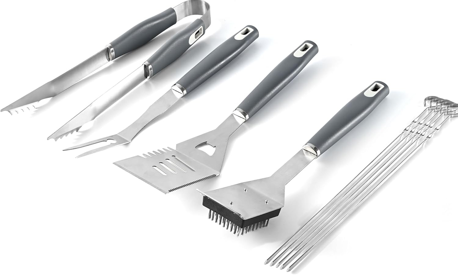 Set Utensili Barbecue 10 Pezzi - Acciaio Inox Spesso per Griglia