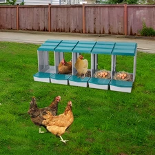 Chicken Laying Box Modern 5-Compartment Chicken Nesting Box with Egg Collection