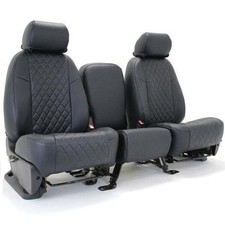 Coverking Diamond Stitch Leatherette Black Custom Seat Covers For Chevy Blazer